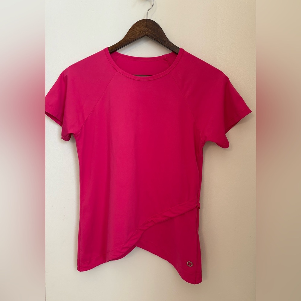 Bluefish Vibrant Pink Asymmetrical Short Sleeve Tee Size: M / L Soft